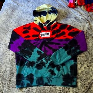 MENS ICE CREAM VINTAGE TIE DYE HOODIE SZ S